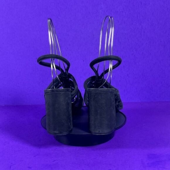 Free People Women's Black Suede Strappy Block Heel Colette Sandal Shoe Size 9‎ - Picture 4 of 8